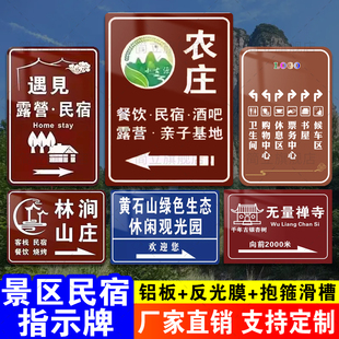 景区民宿寺庙指示牌路线指引牌交通标志牌农庄公园公司指示标志定制广告标识牌指路牌户外反光标牌