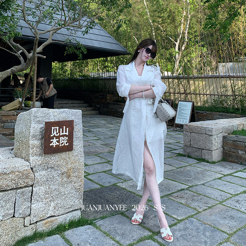 juanjuanyee【冷萃风衣】人丝微透感防晒风衣外套女夏季
