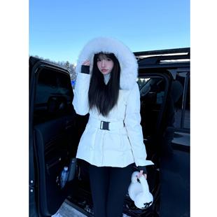 JuanJuanYee【柏林纪事2.0】收腰连帽三防白鸭绒滑雪服两穿外套女
