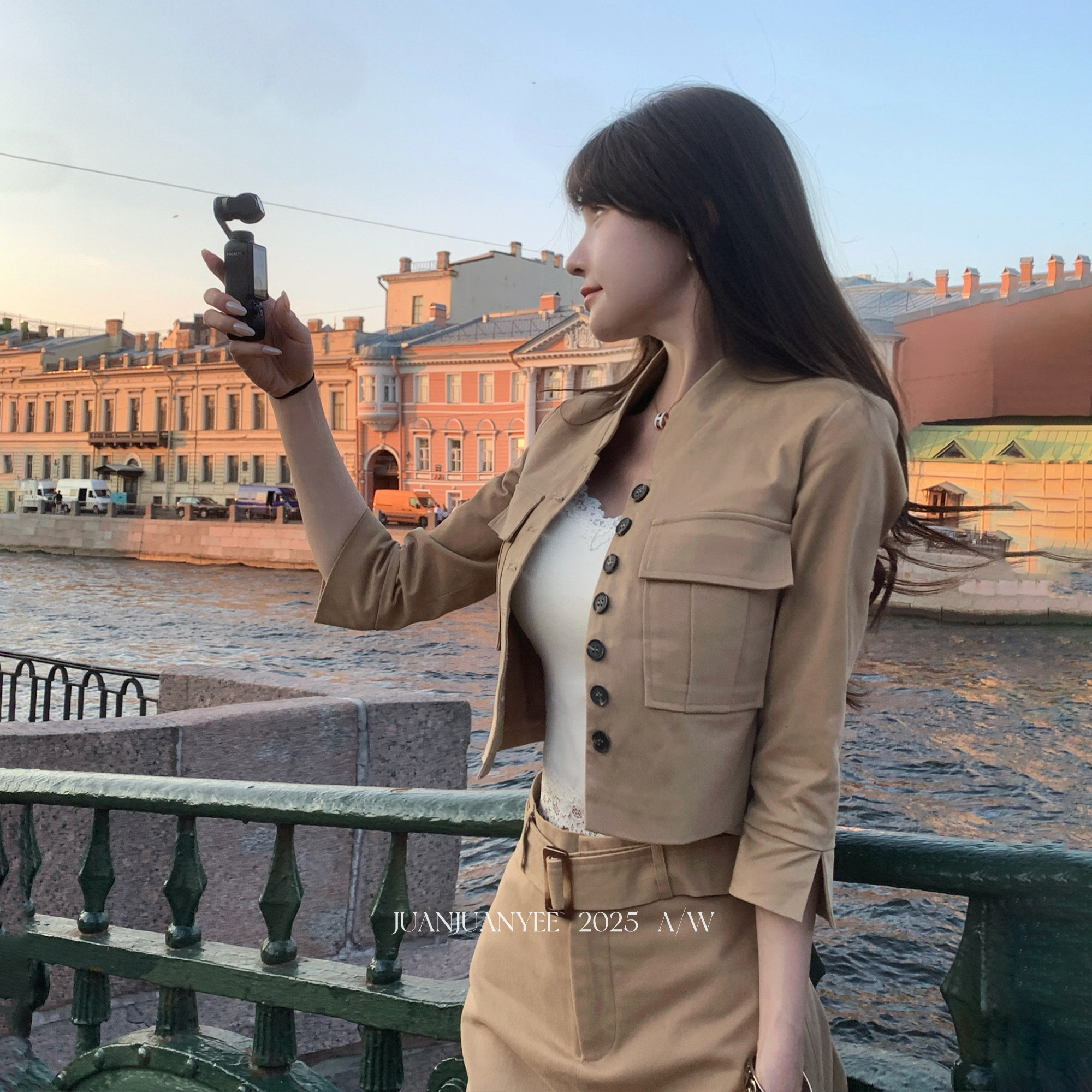 juanjuanyee【秋日剧场】立领短西装外套上衣女秋显瘦半裙两件套,女装/女士精品,时尚套装,淘宝优惠券,粉丝福利购,淘宝优惠卷