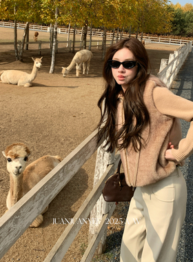 juanjuanyee【bc奶貂】静奢新贵风六道重工艺拼接连帽羽绒服外套