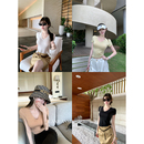 juanjuanyee【美女t】新晋高端面料天丝醋酸高弹v领t巨舒服巨凉快