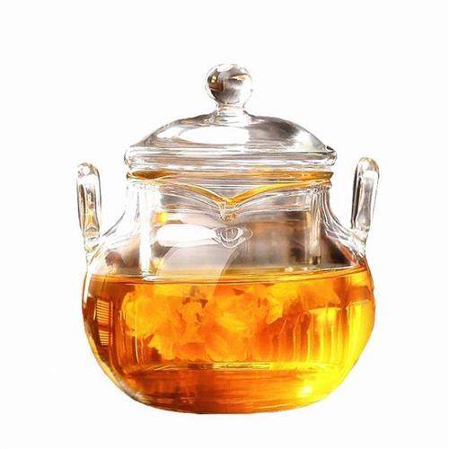 双耳壶玻璃茶具手抓壶功夫玻璃茶壶花茶壶便携式小茶壶泡茶壶