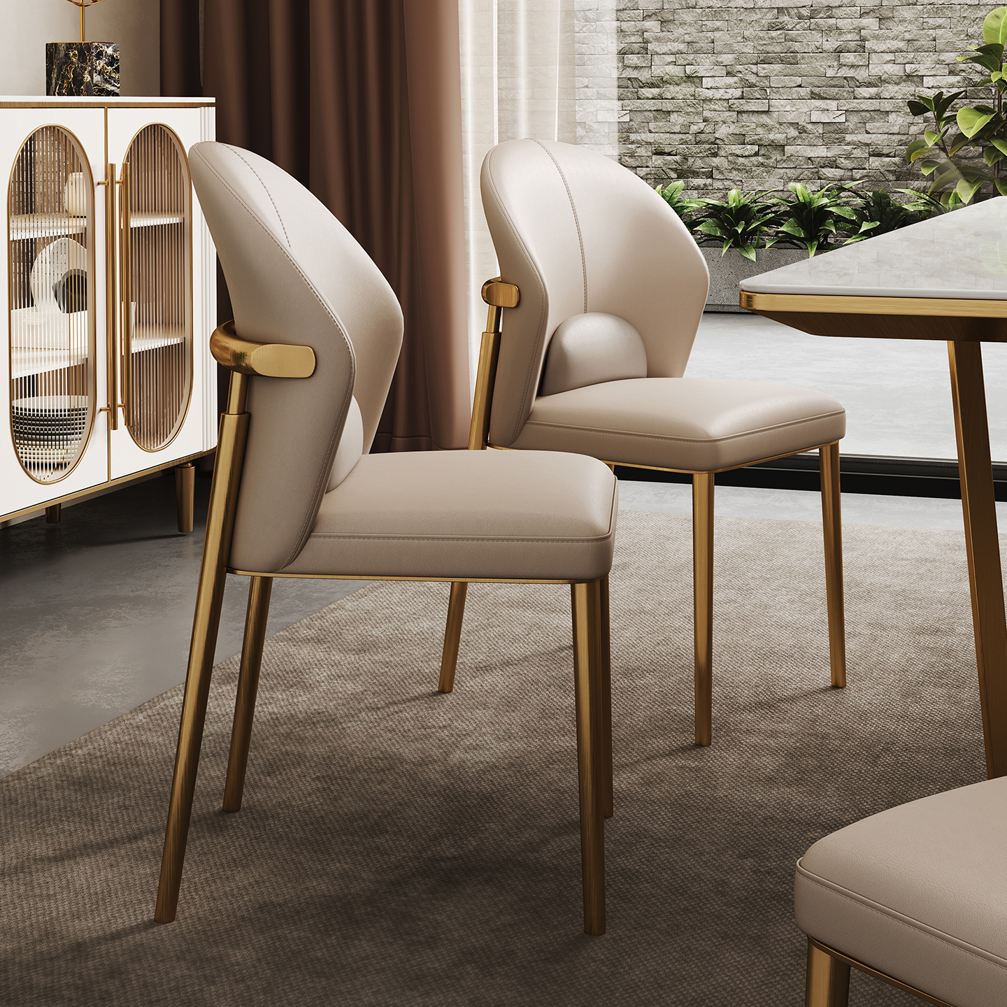 意式轻奢真皮餐椅家用2025新款靠背餐厅现代简约高级感餐桌椅子