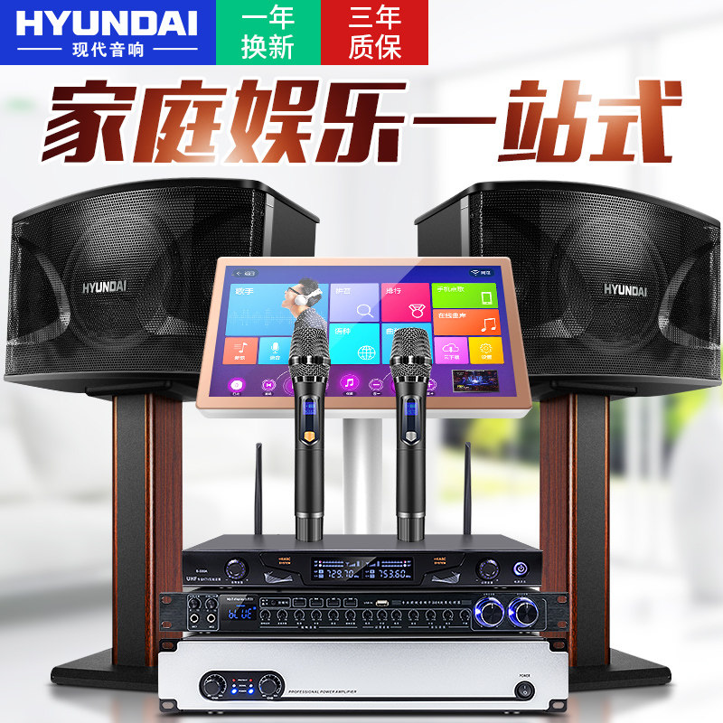 现代K10家庭KTV音响套装卡拉OK歌会议室健身房专用舞蹈室功放音箱