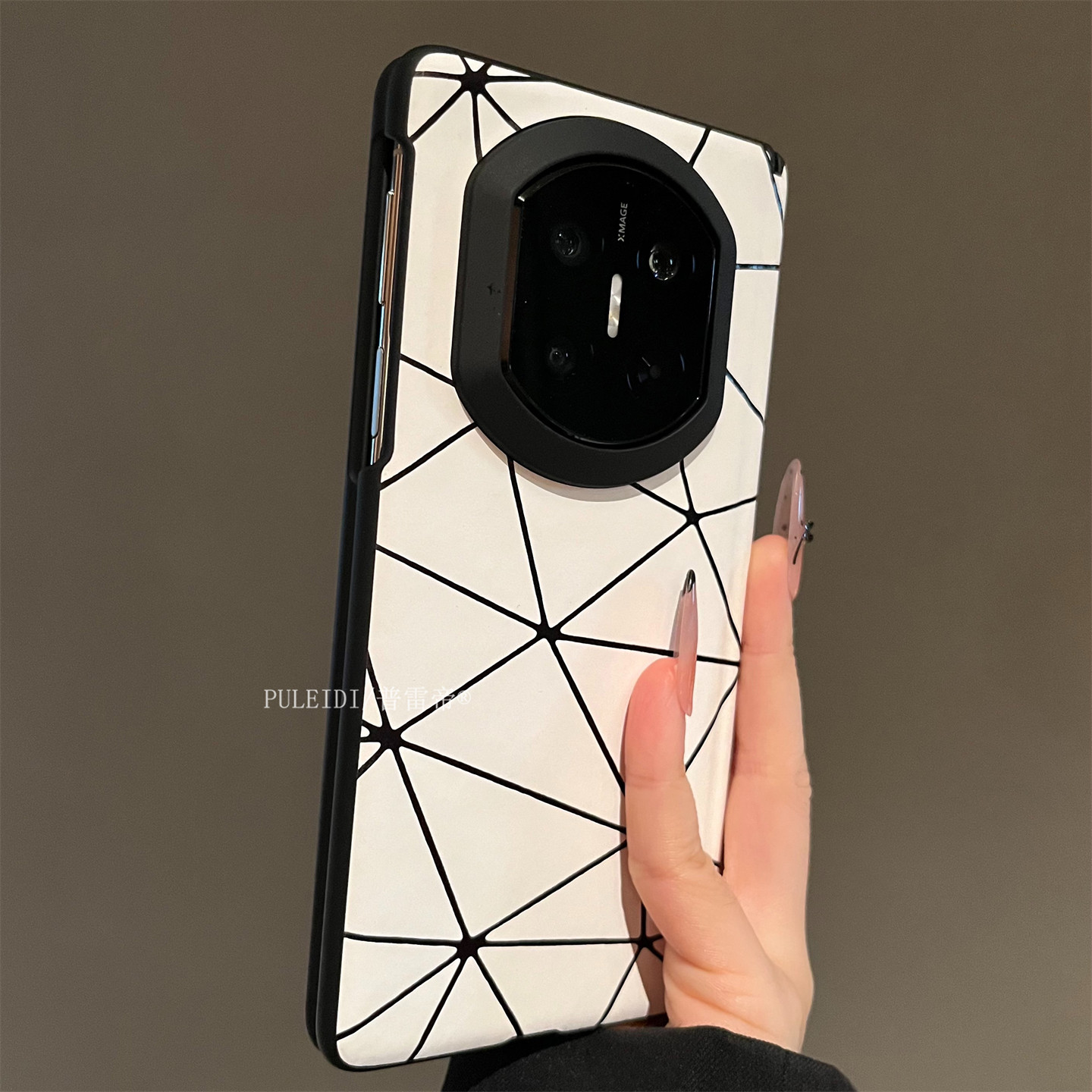 立体几何适用华为MateX7典藏版折叠屏手机壳MateX6高档肤感X5简约创意mateX3磁吸中轴防摔保护套