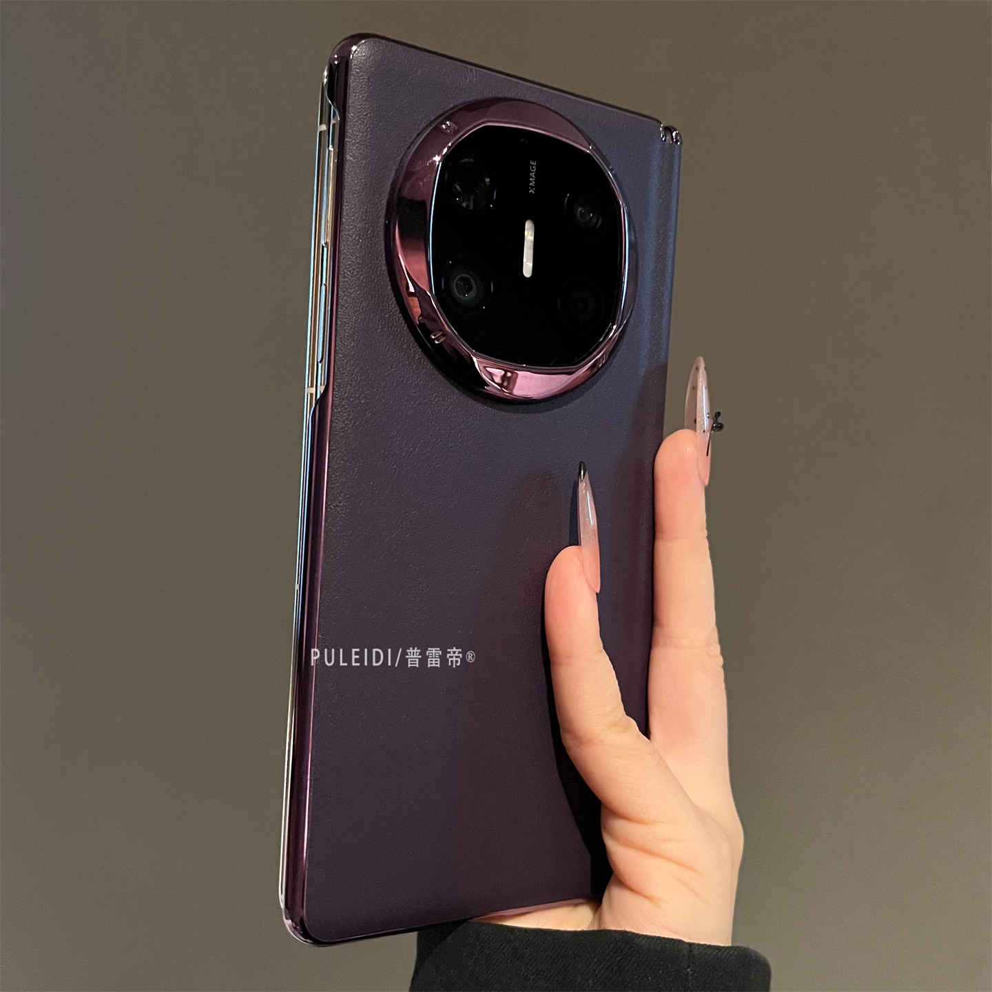 高档素皮电镀磁吸中轴适用华为MateX6典藏版折叠屏手机壳MateX5简约个性小众X3防摔保护套