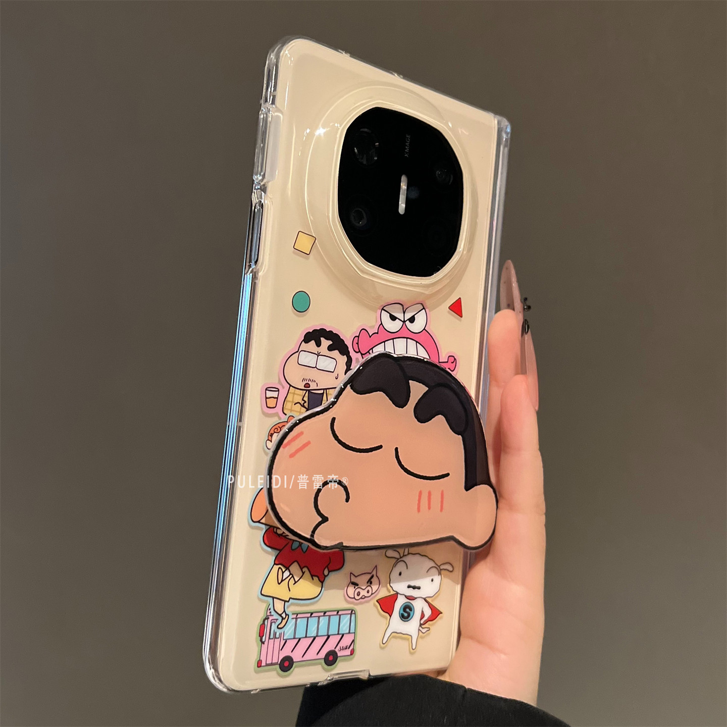 卡通可爱小新支架适用华为MateX6典藏版折叠屏手机壳个性高档MateX5中轴全包防摔MateX3保护套