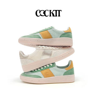 COCKTT 复古百搭德训鞋金色女鞋软底板鞋女休闲运动鞋
