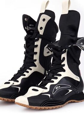 27QUAI 搏击天使黑拳翻领高帮拳击靴时装靴子