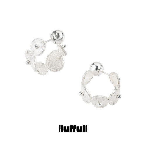 【Fluffulf】浮游褶光系列·银环波纹耳圈