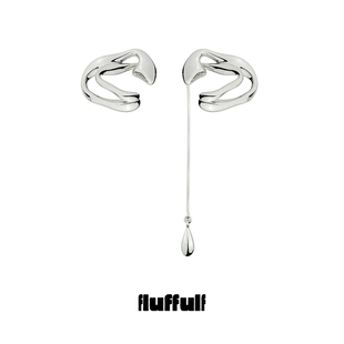 【Fluffulf】细胞絮语系列·不对称双生异形爱心细胞体金属无耳饰