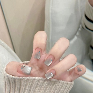 蝴蝶入梦|一秒甜心辣妹系列小众简约细闪猫眼手工穿戴甲短款美甲