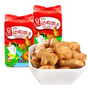 嘉顿动物饼干100g*3包仿动物形原味聚会下午茶休闲零食饼干小吃