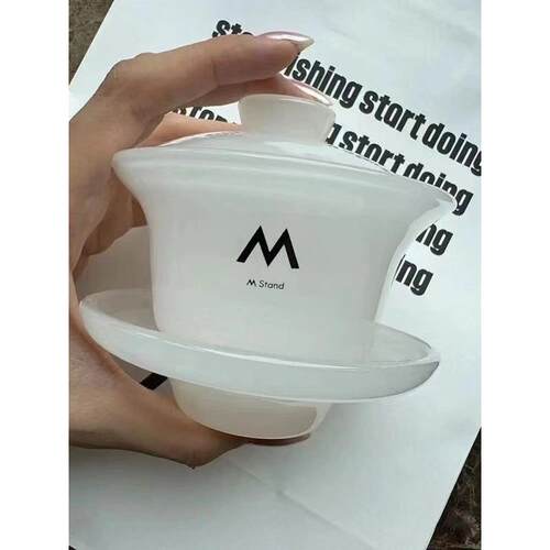 创意高颜值白领Mead玉瓷咖啡杯盖碗茶杯新潮现代中国风185ml