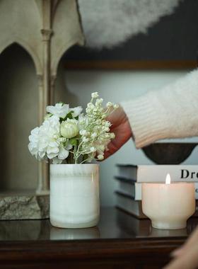 延吉斯堪的纳维亚无障碍豪华玉石花瓶家庭桌面装饰小饰品大理石香