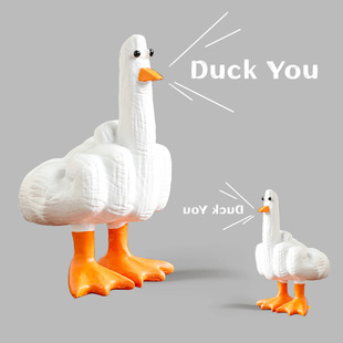亚马逊跨境新款DuckYou创意中指鸭装饰品中指鸭雕像树脂品装饰摆