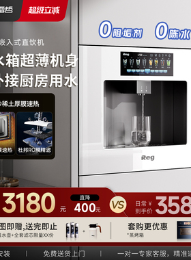 【旗舰店】Reg雷哲嵌入式直饮机饮水机净水器V100家用超薄管线机