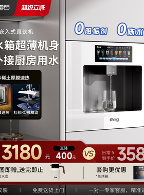 【旗舰店】Reg雷哲嵌入式直饮机饮水机净水器V100家用超薄管线机
