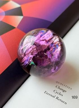 KIK权杖紫水晶精品球带底座客厅玄关办公摆件高级小众新婚家礼品