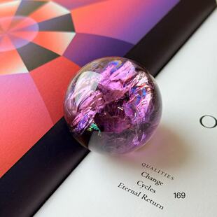 KIK权杖紫水晶精品球带底座客厅玄关办公摆件高级小众新婚家礼品
