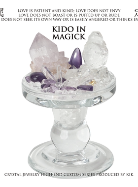 KIK天然白水晶仙人掌财神爷招财消磁水晶镇摆件高档礼物家居装饰