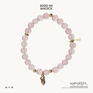 KIK天然水晶粉水晶手串链简约时尚 男女通用现代简约情侣配饰送礼