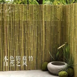竹篱笆竹栅栏本色竹竿防腐竹花园围栏庭院栅栏竹屏风