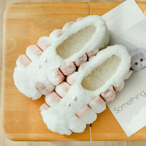 月子鞋冬季加厚毛绒产妇室内包跟