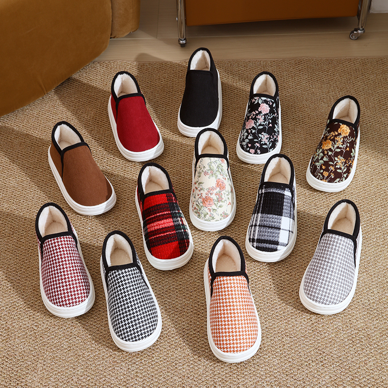 月子鞋秋冬季加厚底毛绒包跟孕妇