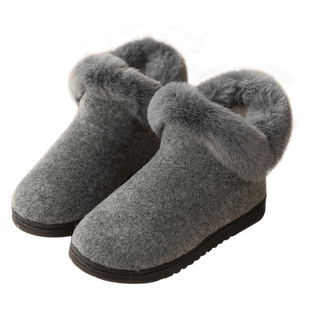 月子鞋秋冬季高帮包跟产后保暖孕妇鞋防滑室内加绒厚底产妇棉拖鞋