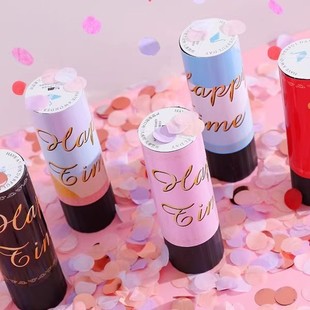 生日婚礼手拧圣诞小礼炮喷花筒儿童手持喷彩派对拉炮礼花结婚道具