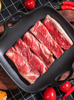 【纽澜地】新鲜日式高青黑牛原切肋条肉烤肉片韩式烤肉烧烤套餐