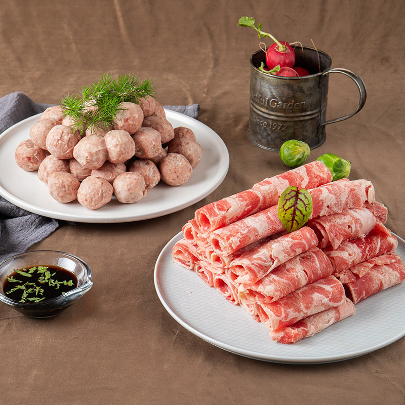 【纽澜地】火锅牛肉卷200g*3 牛肉丸250g*3礼盒套餐高青黑牛