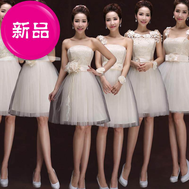 Bridesmaid Dresses 2018C graduation new pattern Evening dress full dress full dress Evening Tuxedo Short skirt champagne Evening Eveningin the Women's clothing/Boutique , Wedding/Cheongsam/Formal dress , Formal dress/Evening  category - from Buy2taobao.com to provide professional Taobao agent buy service