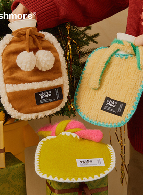 wishmore毛绒绒注水热水袋礼物灌水可爱暖手宝大学生寝室暖水袋