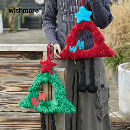 wishmore圣诞花环门挂创意新年礼物挂饰圣诞节客厅场景布置装饰