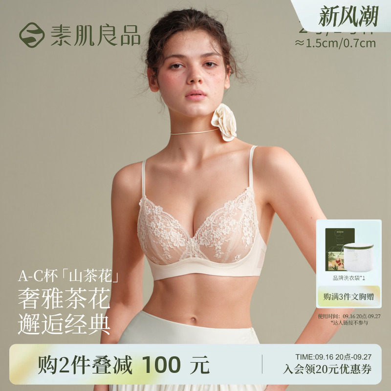 小胸聚拢蕾丝内衣女性感显大套装图片