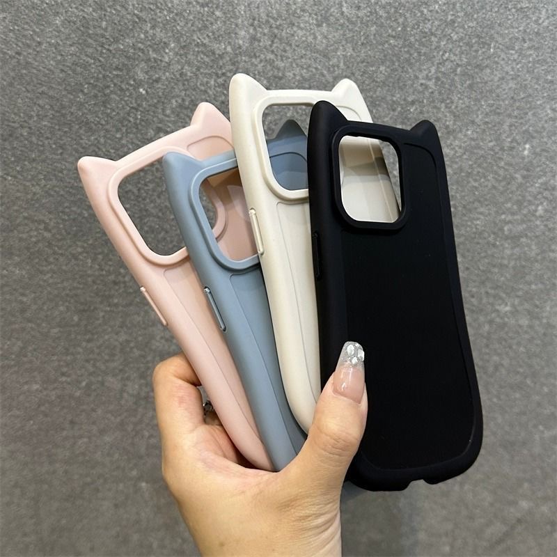 苹果16手机壳小蛮腰猫咪高级黑色