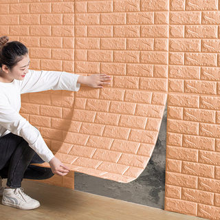3d立体墙贴墙纸自粘防水防潮背景墙面装饰软包泡沫砖壁纸卧室温馨