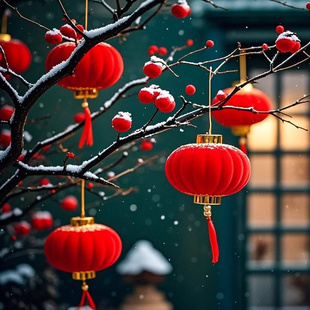 小红灯笼挂饰2026新款新年春节大门口过年植绒喜庆绿植装饰品挂件