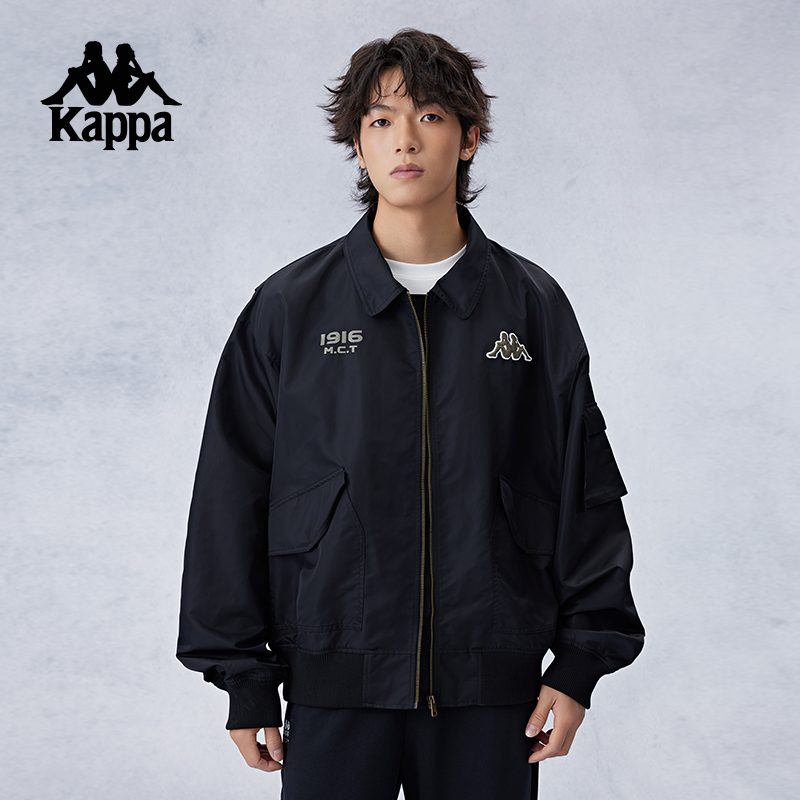 卡帕运动男款翻领休闲夹克美式
