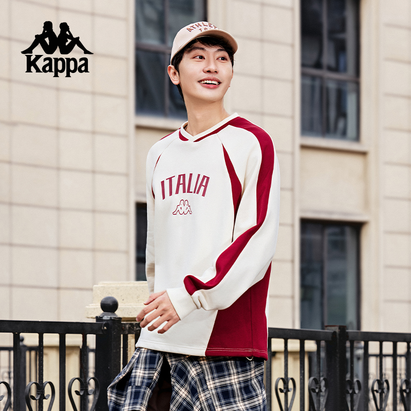 Kappa情侣休闲撞色拼接宽松卫衣