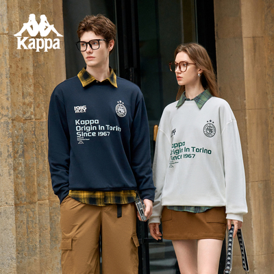 卡帕复古字母印花运动卫衣情侣款