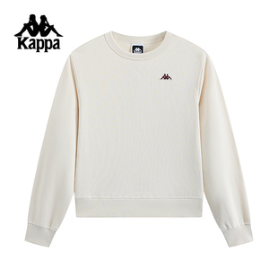 Kappa卡帕背靠背春秋新款圆领运动卫衣针织套头衫女潮流休闲上衣