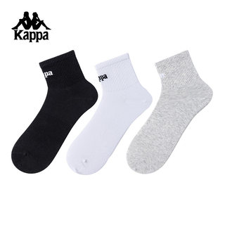 Kappa卡帕背靠背新款情侣中腰袜女棉袜运动透气跑步袜球袜男袜子