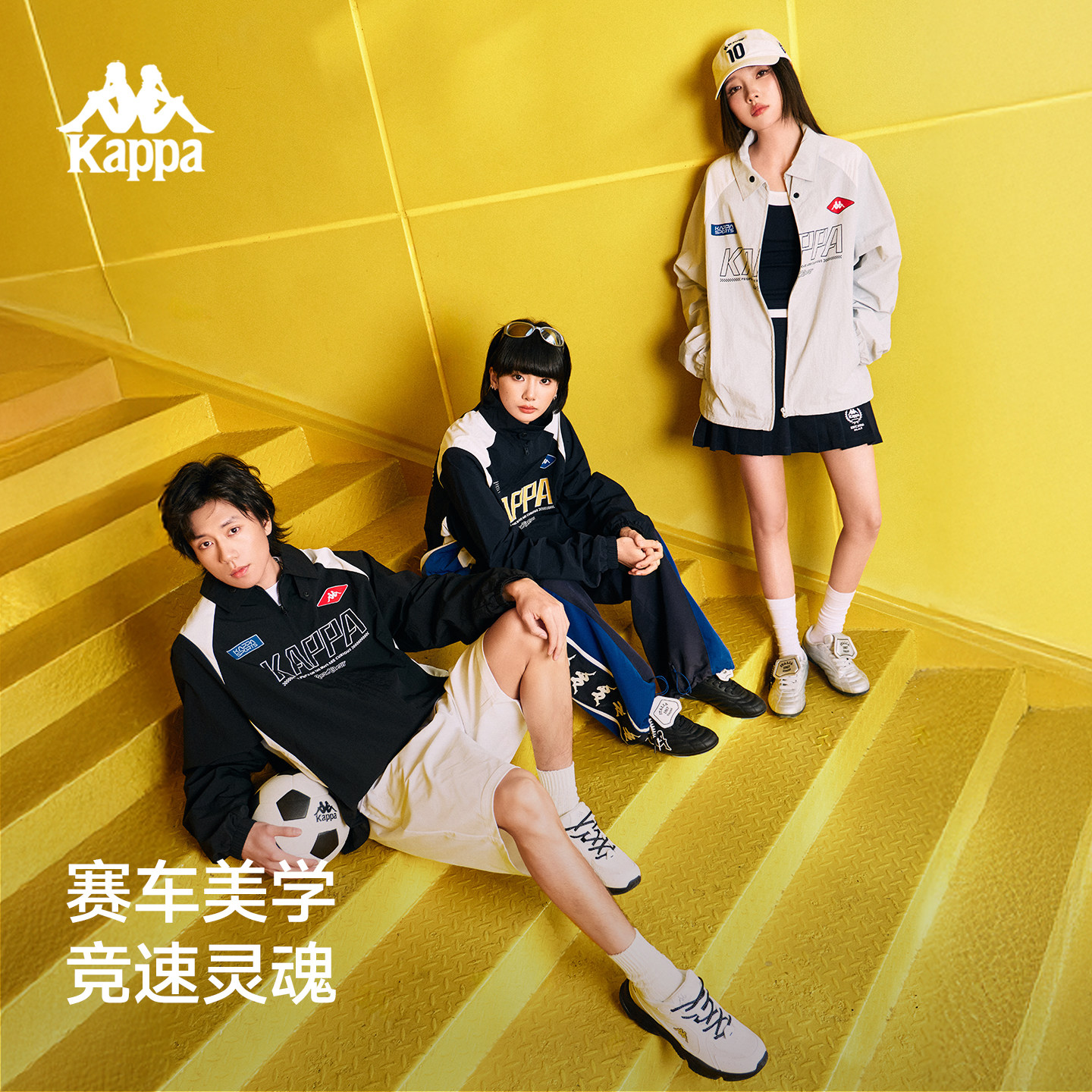 Kappa卡帕背靠背运动休闲外套男女款2026新款春季赛车风美式夹克