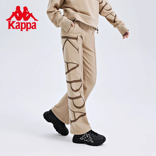 印花高腰直筒休闲卫裤 女针长裤 官方店运动裤 Kappa卡帕2025春季