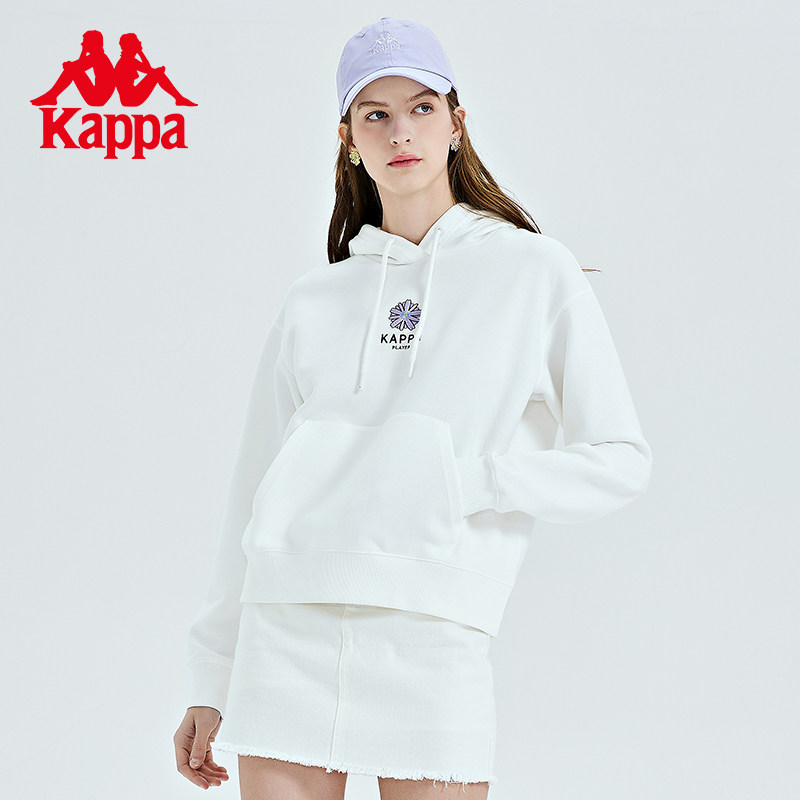 Kappa卡帕套头帽衫2026新款女秋运动卫衣休闲针织长袖印花图片