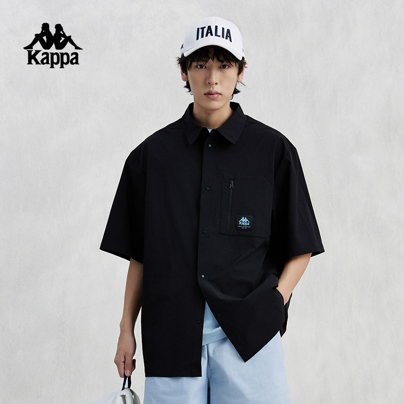 Kappa卡帕短袖衬衫2026新款男夏弹力运动半袖简约休闲防水T恤衬衫,运动服/休闲服装,运动T恤,淘宝优惠券,粉丝福利购,淘宝优惠卷